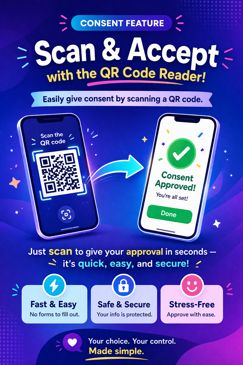 QR code reader awareness poster
