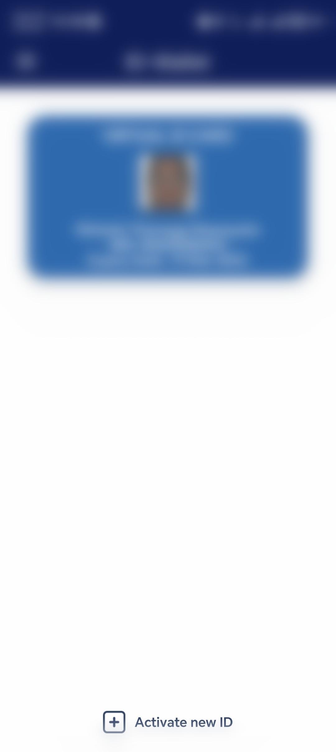 ID-Wallet screen showing Activate new ID