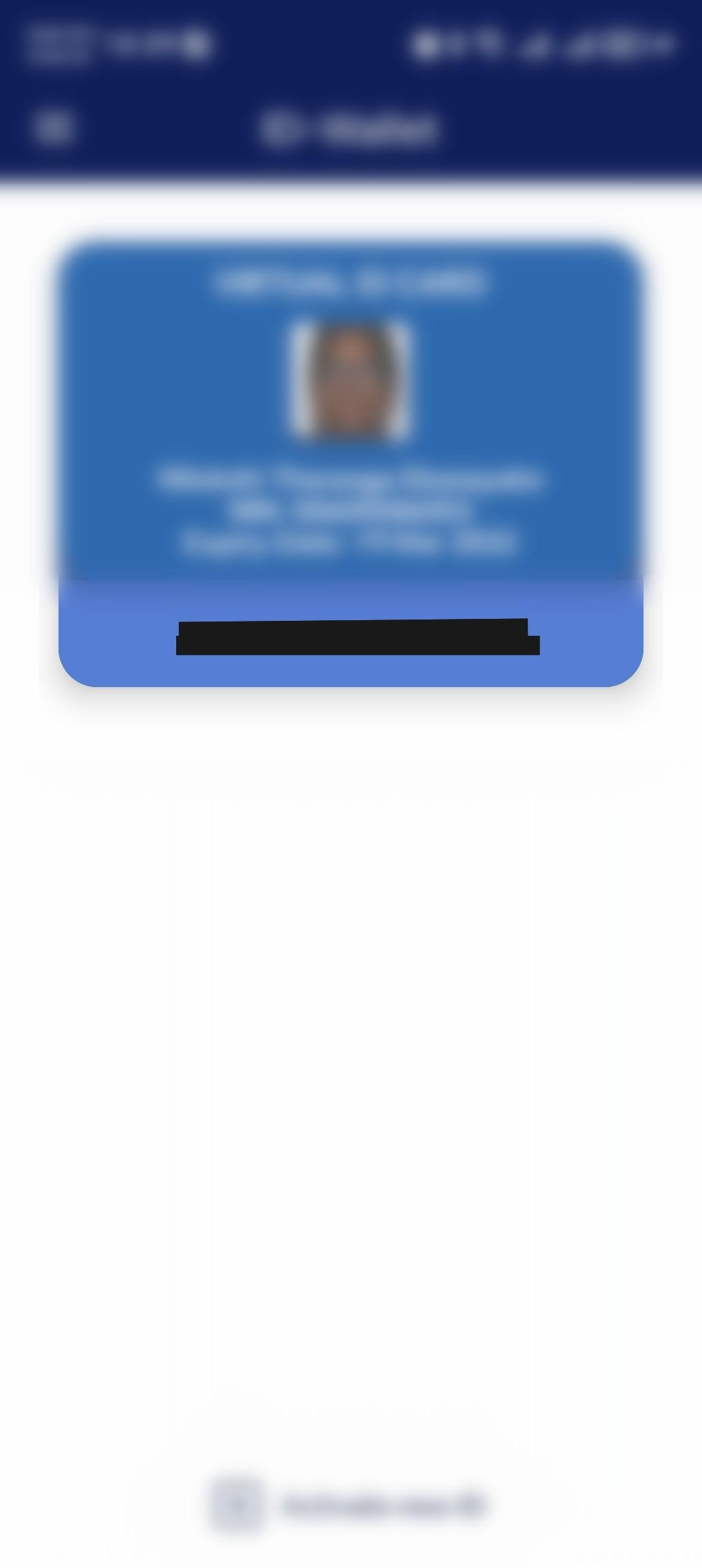 ID-Wallet showing child ID alongside the parent's ID